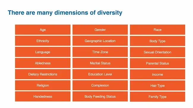 Diversity dimensions graphic