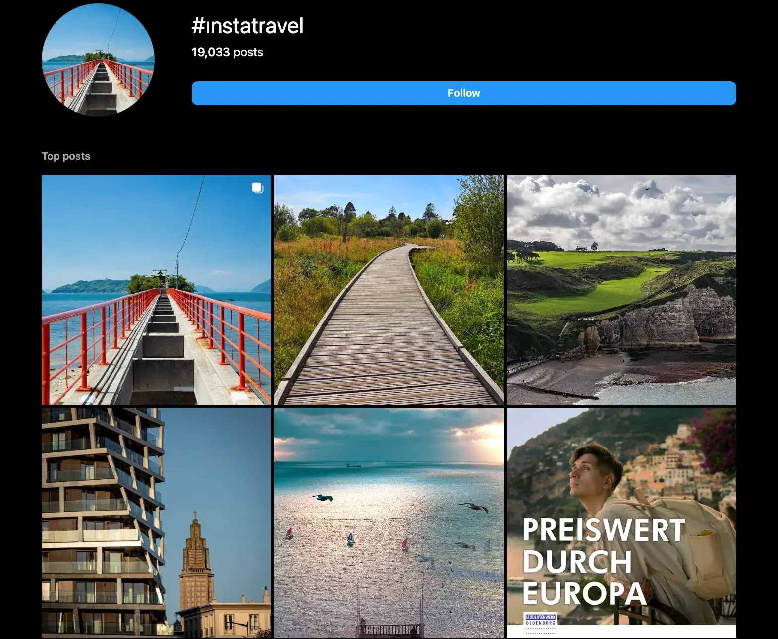 best instagram hashtags for travel