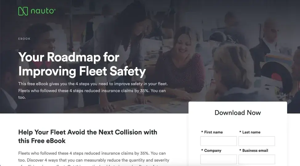 landing page example, nauto