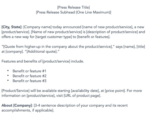 new product release template