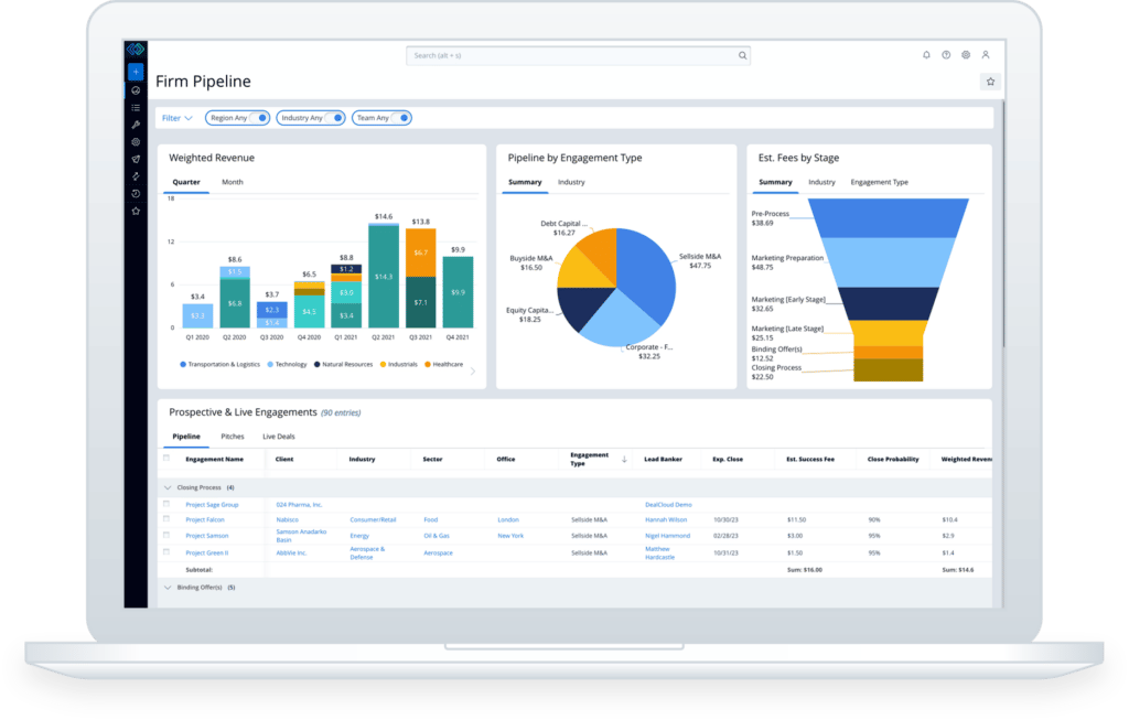 CRM private equity DealCloud sales pipeline