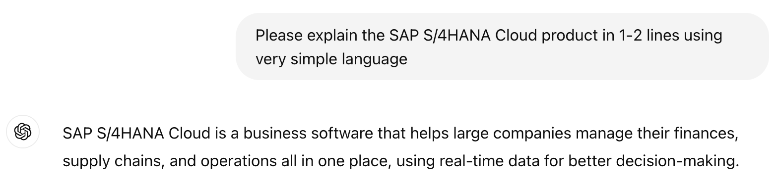 ChatGPT for Sales SAP S4/HANA