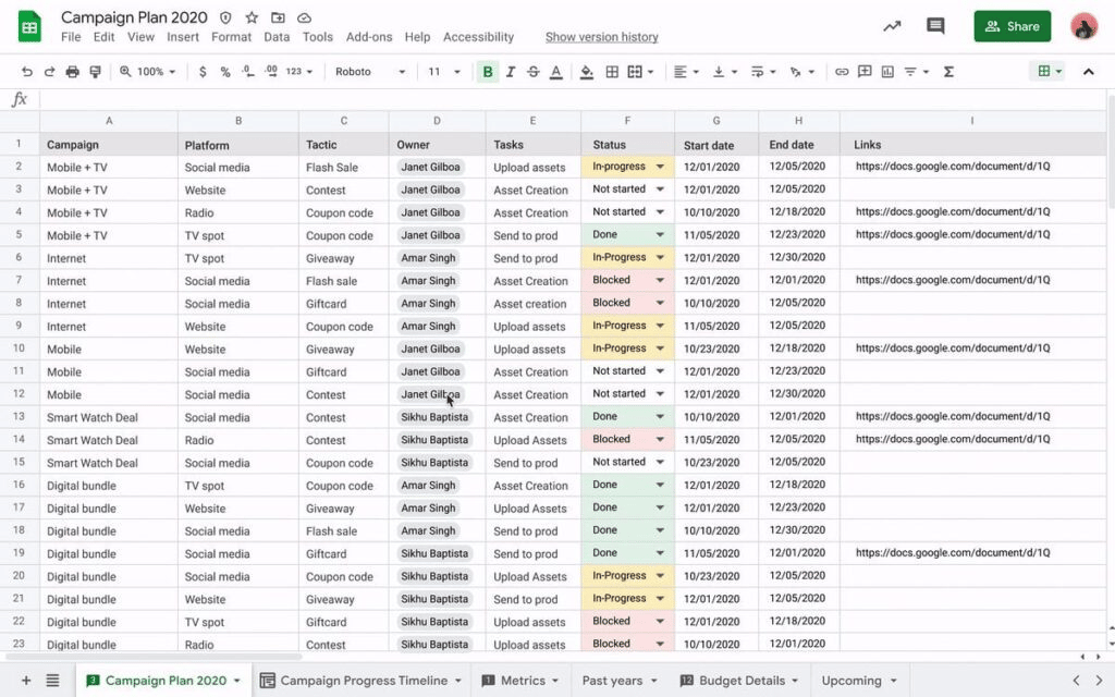 Customer database software Google Sheets