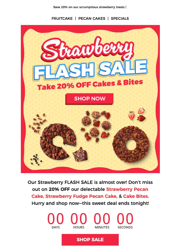 Flash sales Collin Street Bakery email