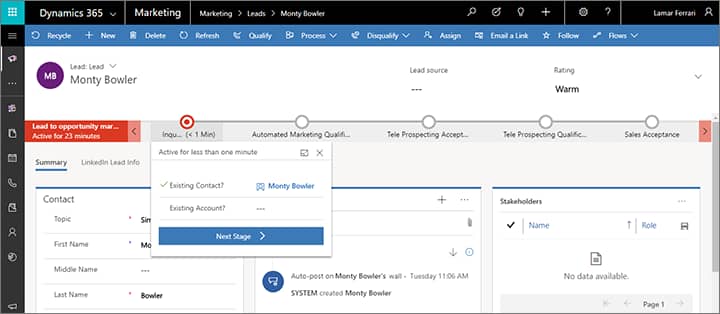 Microsoft Dynamics vs. Salesforce Dynamics lead lifecycle