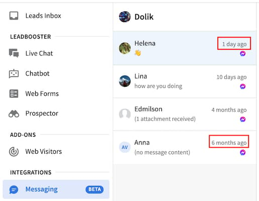 Social media marketing: Pipedrive's Facebook Messenger integration allows you to respond to messages within the CRM