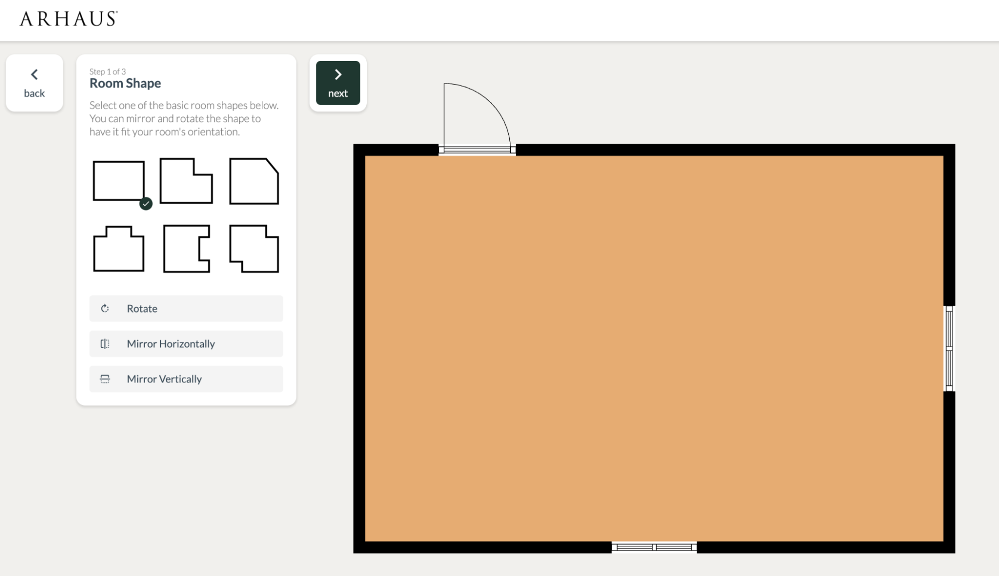 Room planner software that lets people build their own rooms to scale.