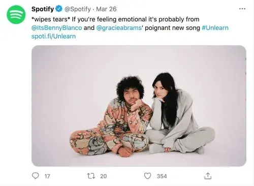 Screencap of Spotify tweet.