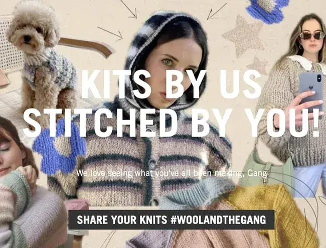 good call to action phrases, share your knits