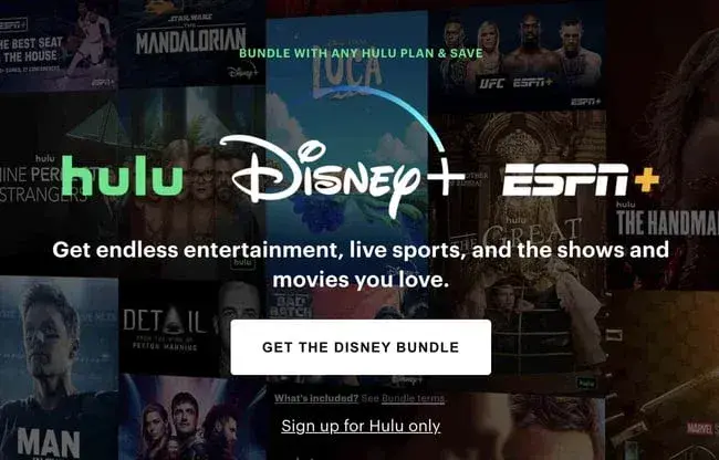 call to action example, get the disney bundle