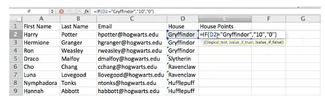 setting an IF formula in excel