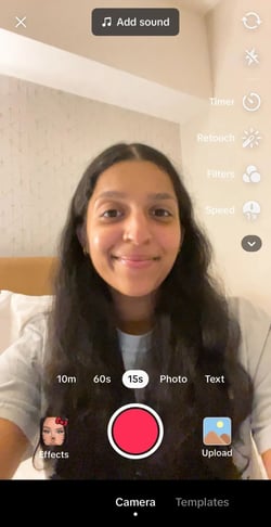 Camera view on TikTok.