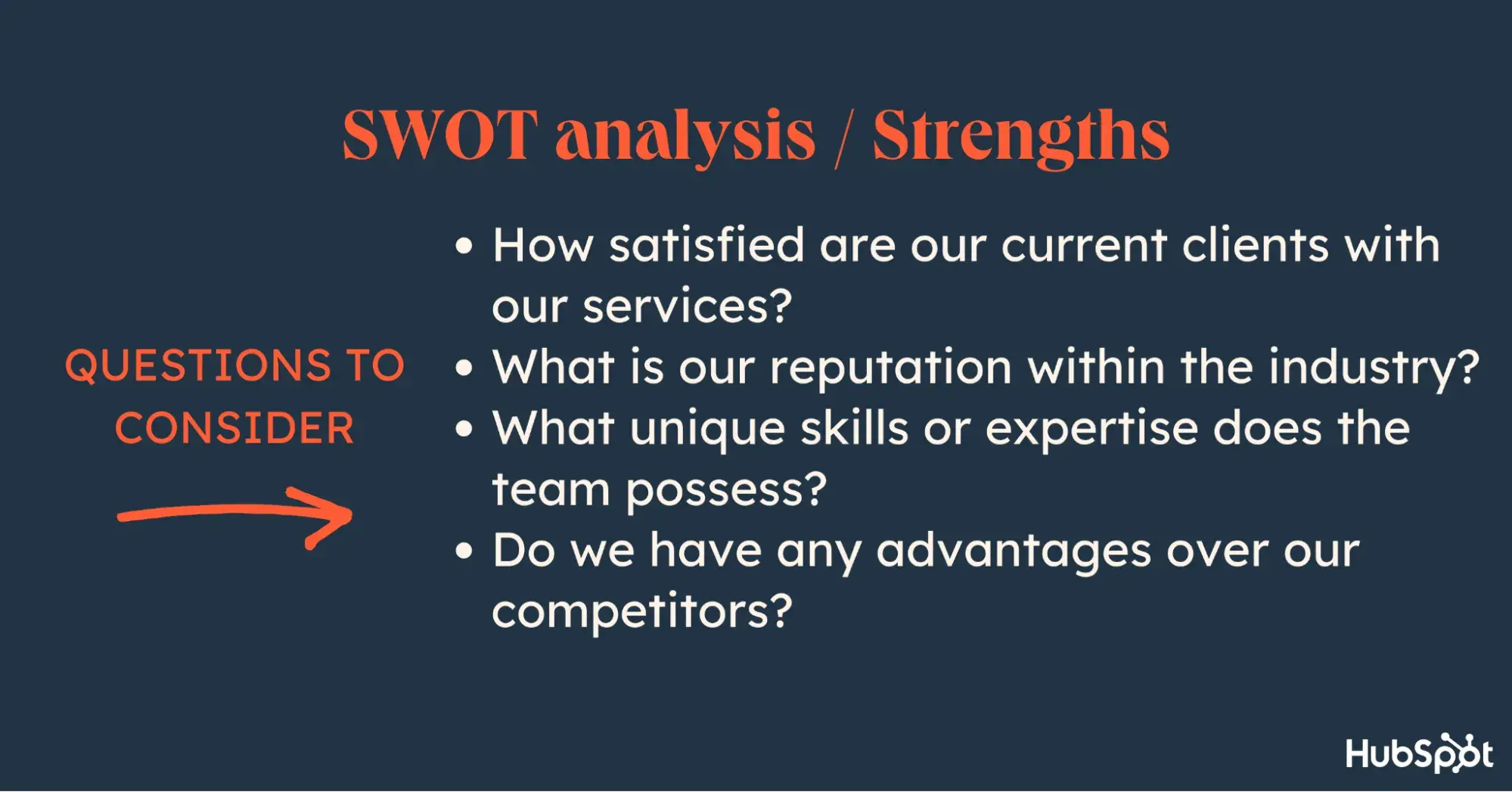 swot analysis example questions to ask about strengths