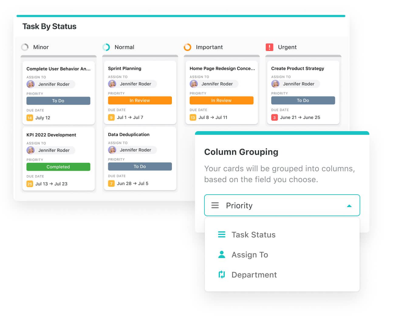 Task management software with a visual interface