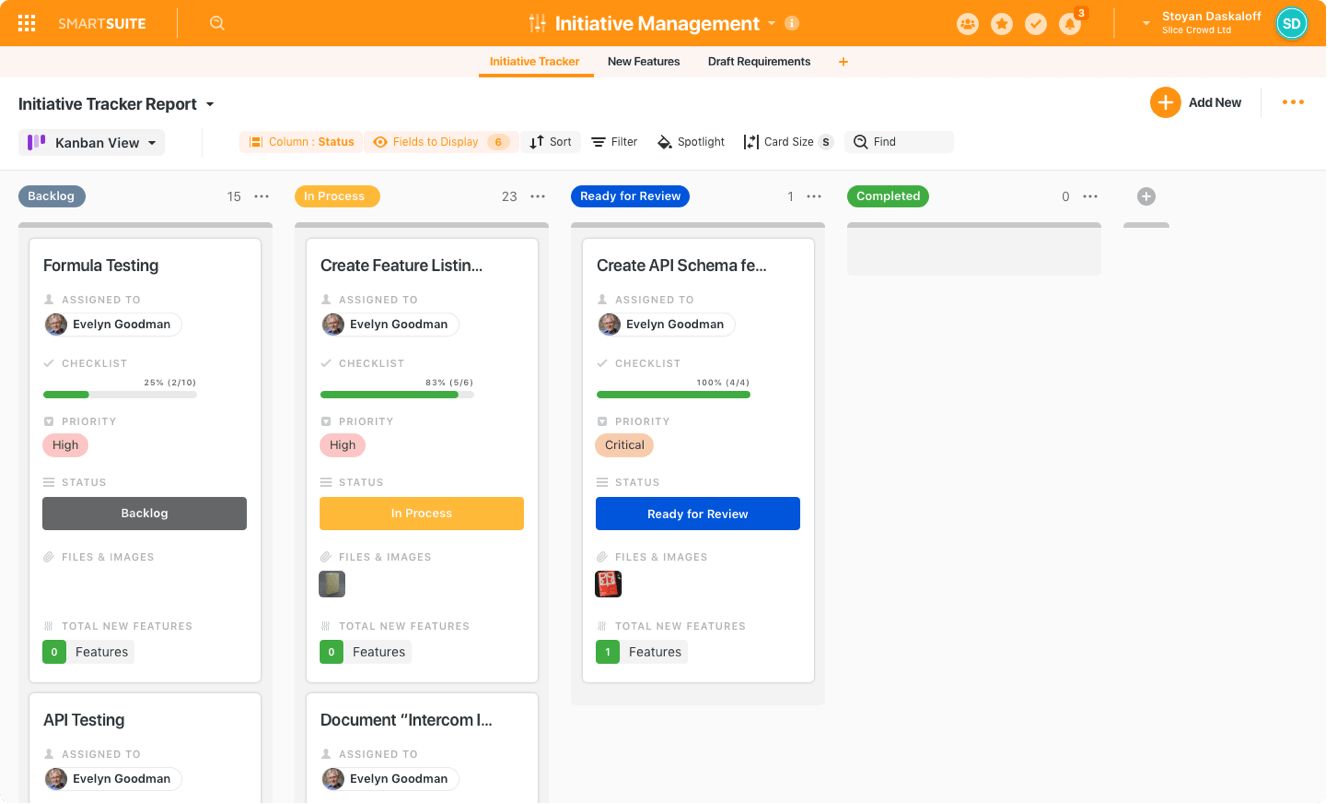 templates on a task management software