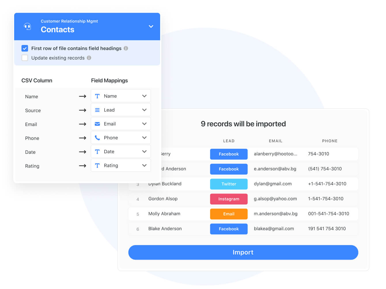 Example of data management in SmartSuite