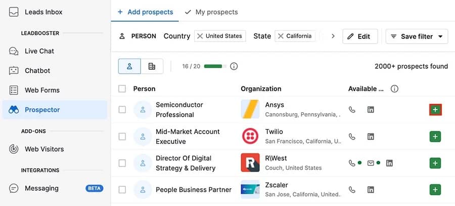 Small business lead generation Pipedrive Prospector