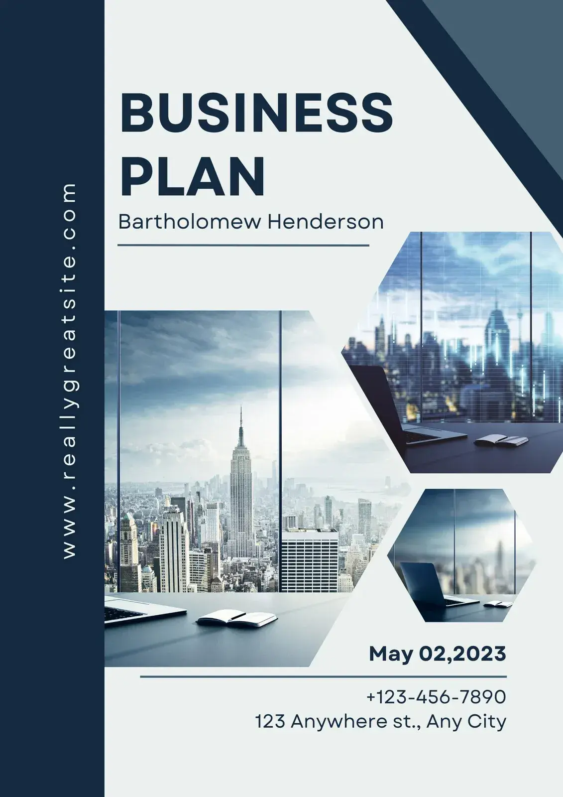 how to create a business plan template: Cover page