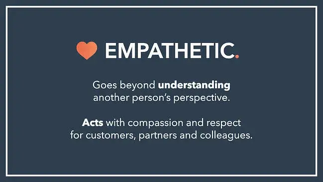 Slide from The HubSpot Culture Code, defining “Empathetic.”