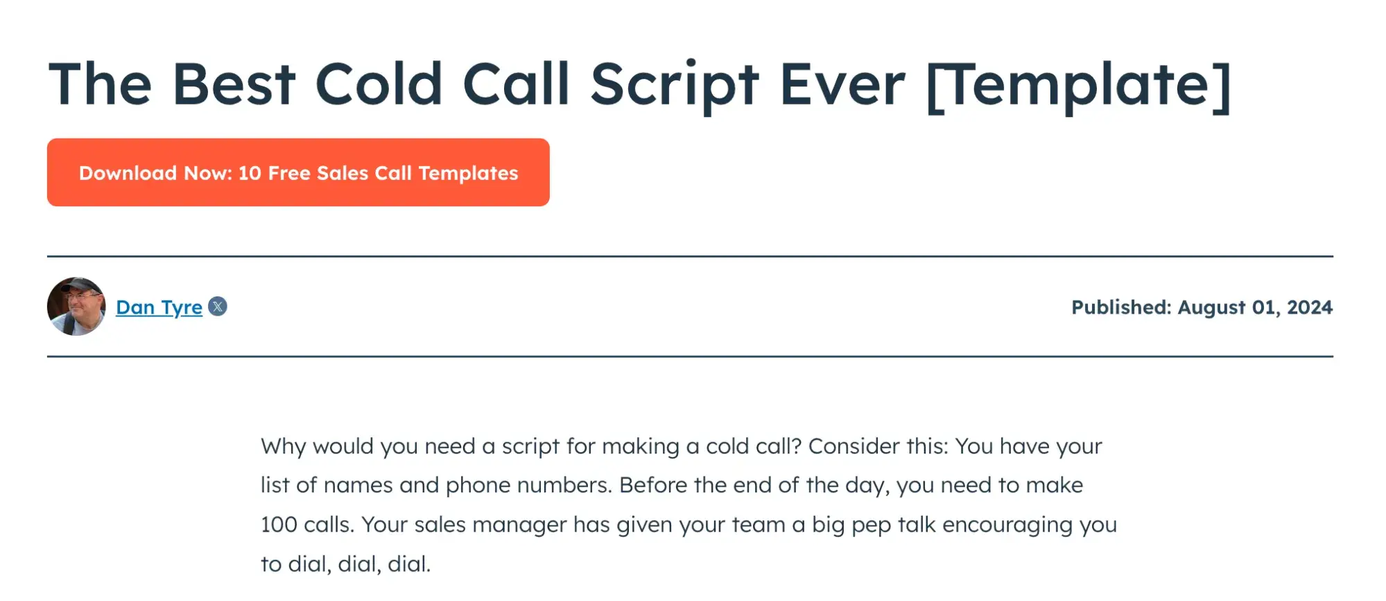 how to start an introduction example - use the word “you”: “Why would you need a script for making a phone call?”