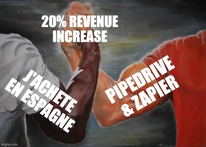 CRM meme Pipedrive epic handshake meme