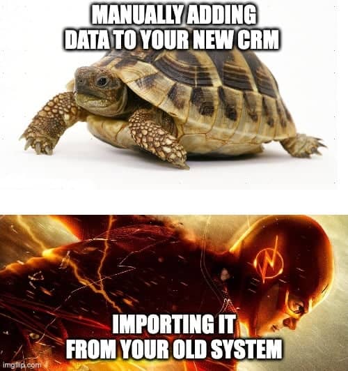 CRM meme Pipedrive slow vs. fast meme