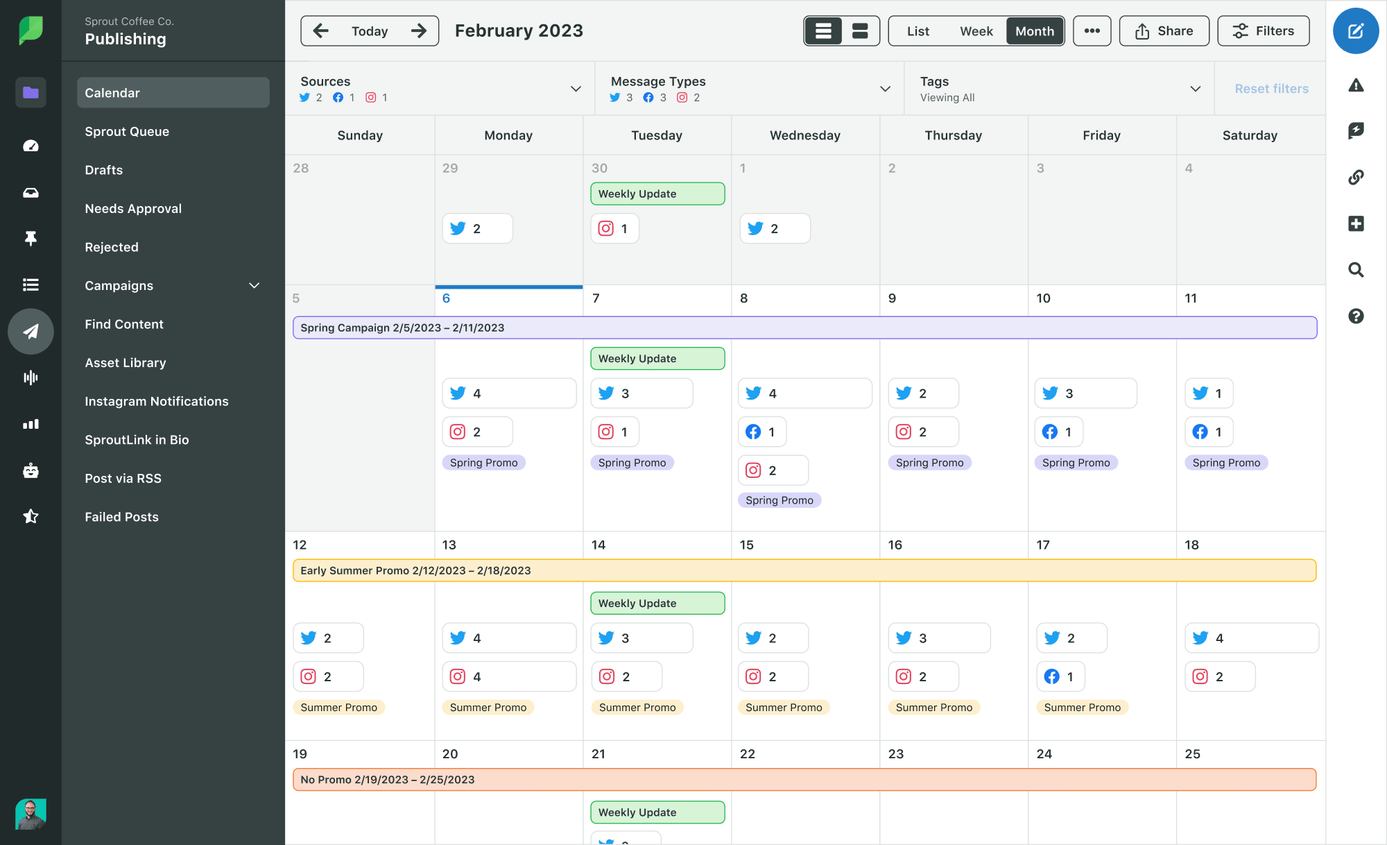 Social media management Pipedrive Sprout Calendar