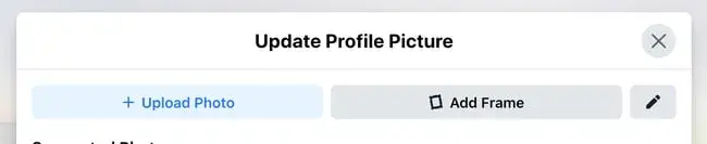 Screenshot showing profile picture options on Facebook