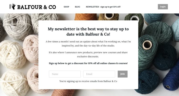 Balfour and Co Newsletter Sign Up