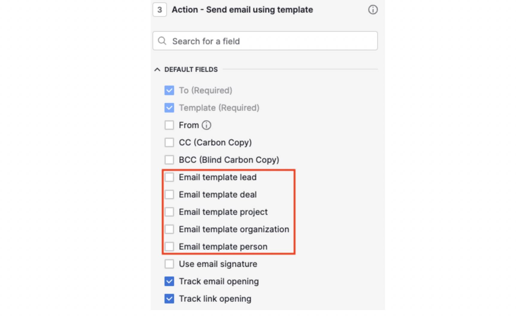 Follow-up email automation Pipedrive send email using template