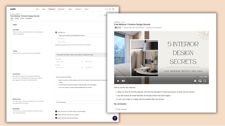 Example webinar replay interior design secrets