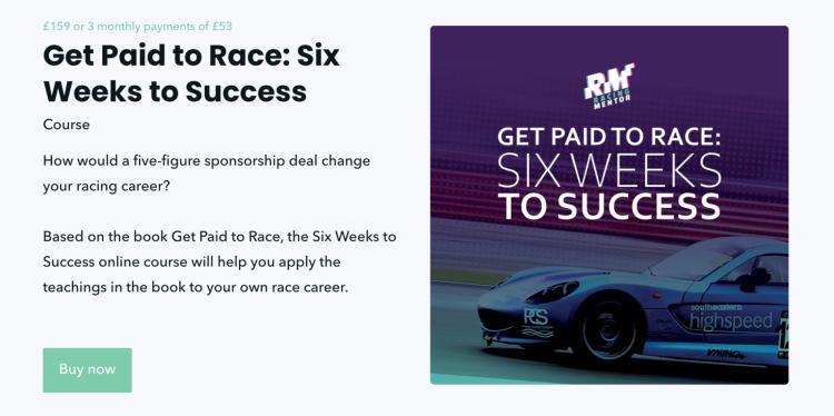 Get Paid to Race course example