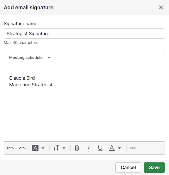 Add email signature