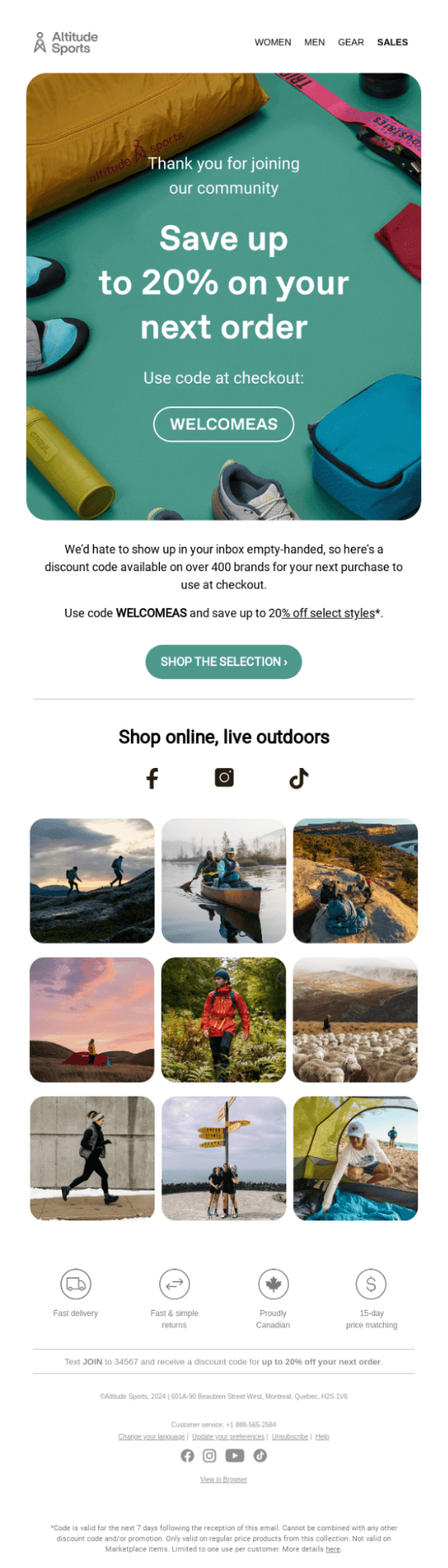 Drip marketing Altitude Sports email