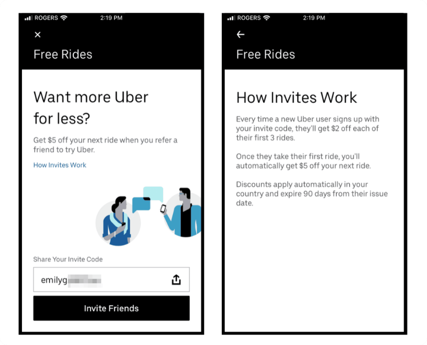 Customer acquisition cost Uber referral program