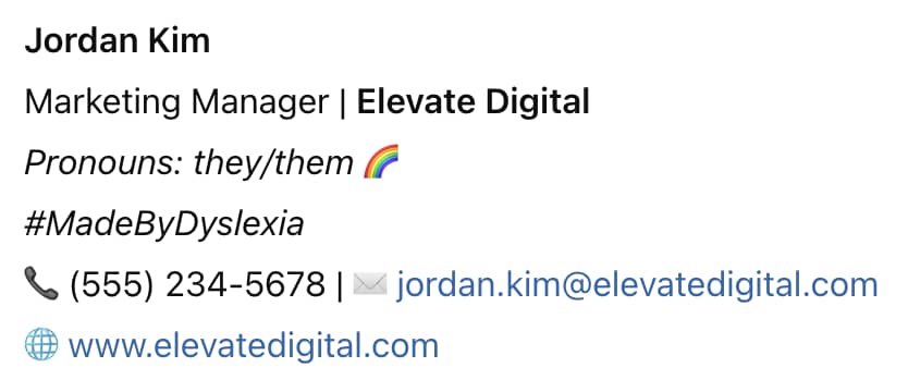 Email signature examples inclusive