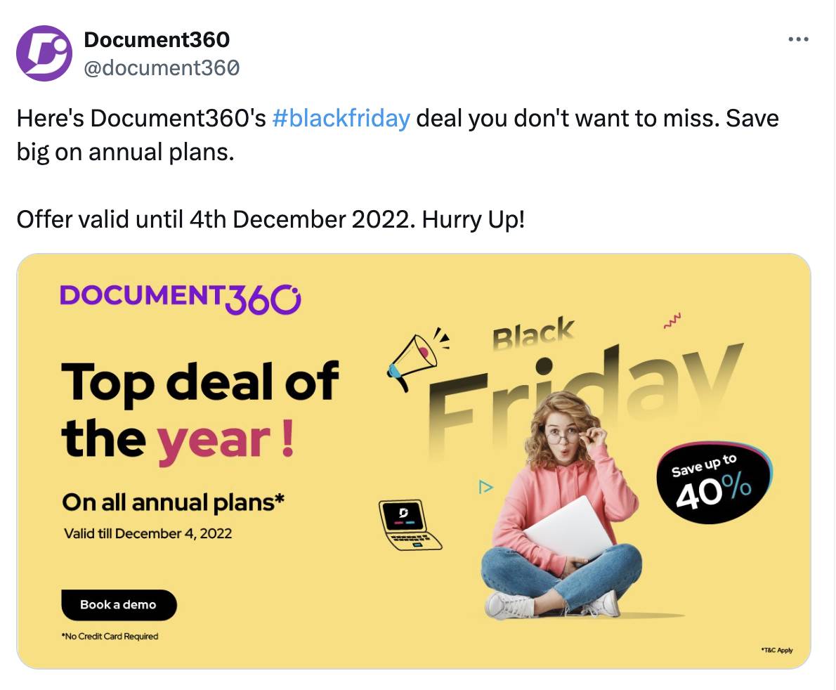 Operating income Pipedrive black friday promotion example