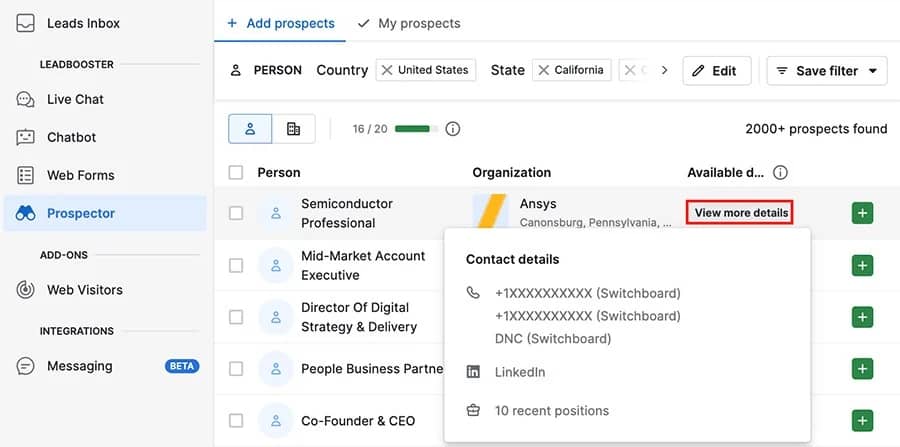 What is prospecting Pipedrive view prospect details