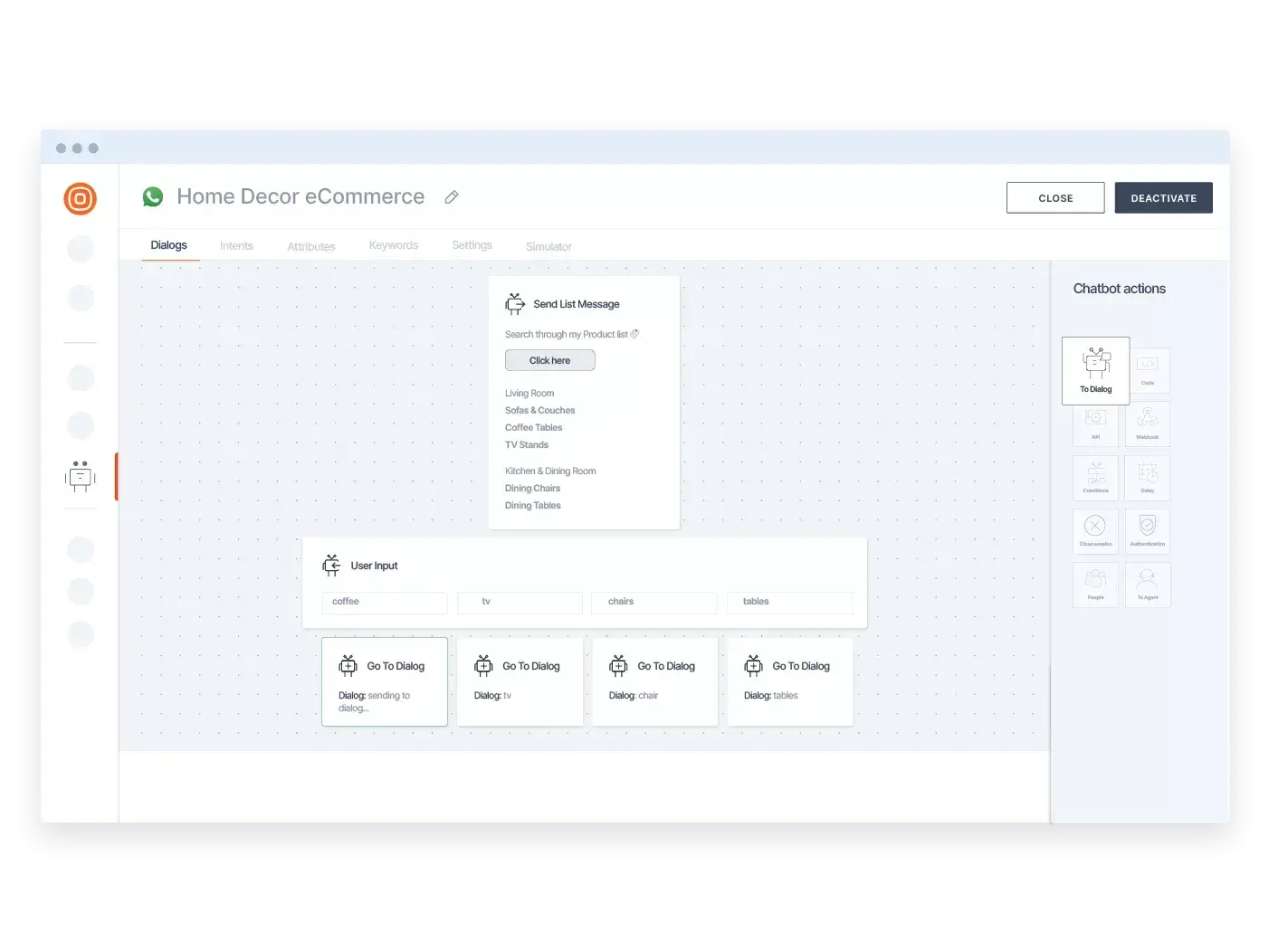 infobip answers chatbot platform interface showcasing omnichannel chatbot design with a no-code builder.