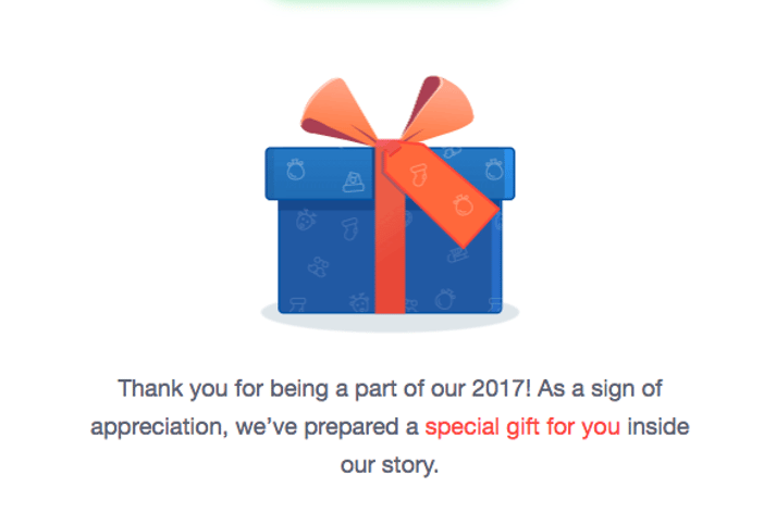 end-of-year email examples Readdle gift link