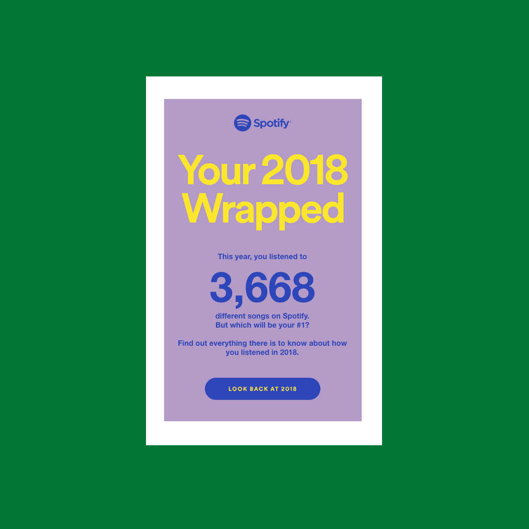 end-of-year email examples Spotify Wrapped campaign