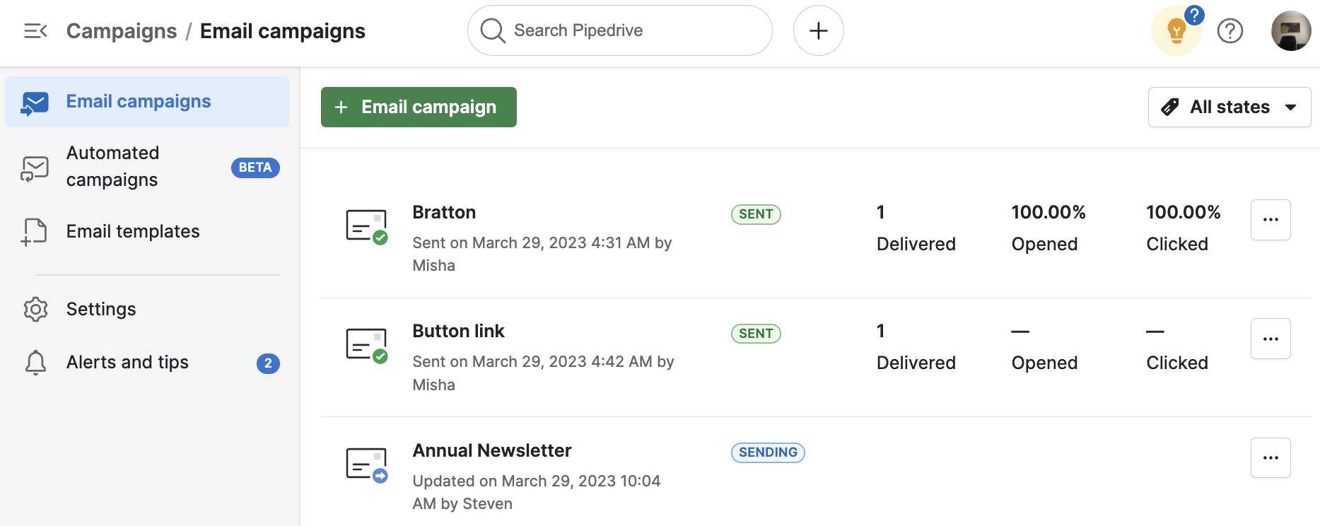 Email marketing trends Pipedrive email metrics