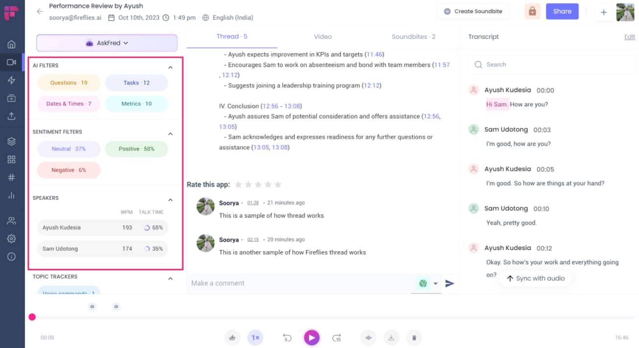 AI tools for startups Fireflies.Ai