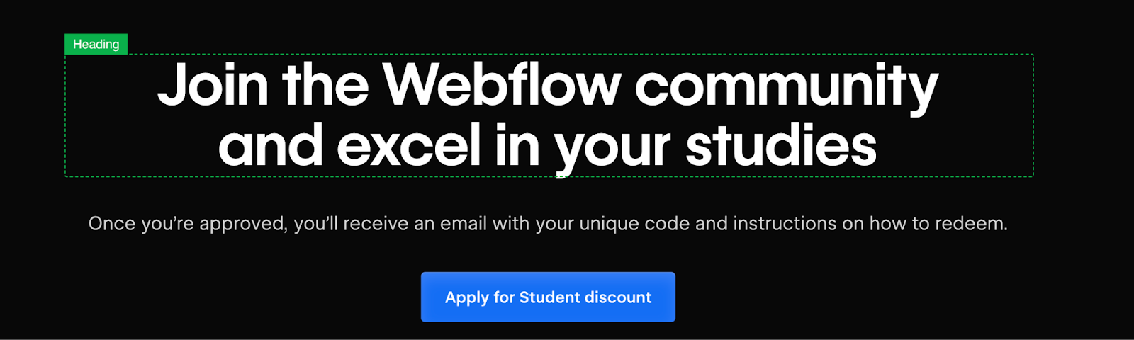 Heading: Join the Webflow community and excel in your studies
