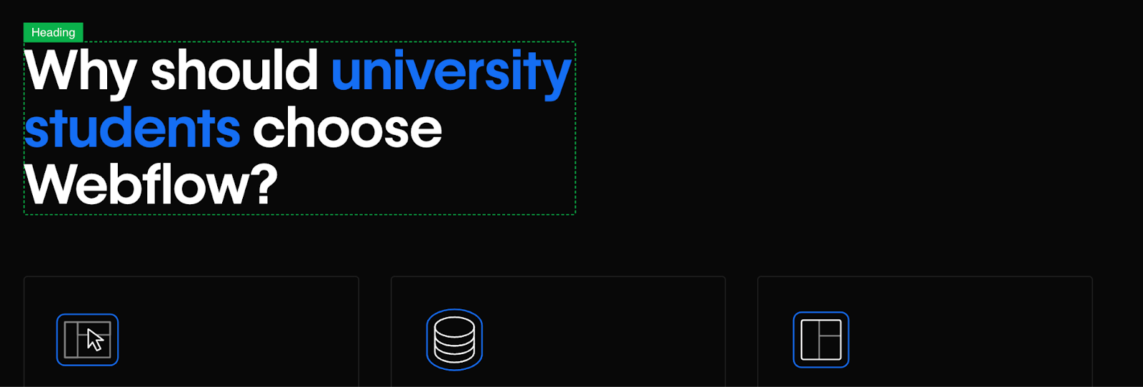 Heading: Why should university students choose Webflow?