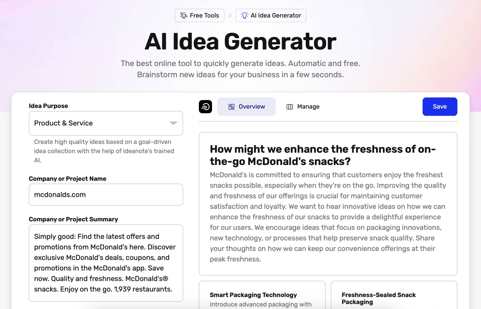 Best AI for marketing Ideanote idea generator