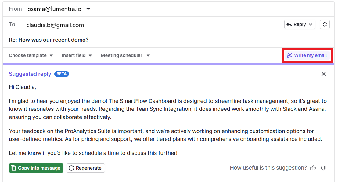 Best AI for marketing Pipedrive email writer