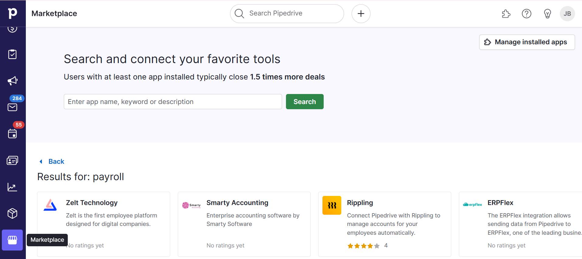 Payroll management software Pipedrive SmartApps recommendations