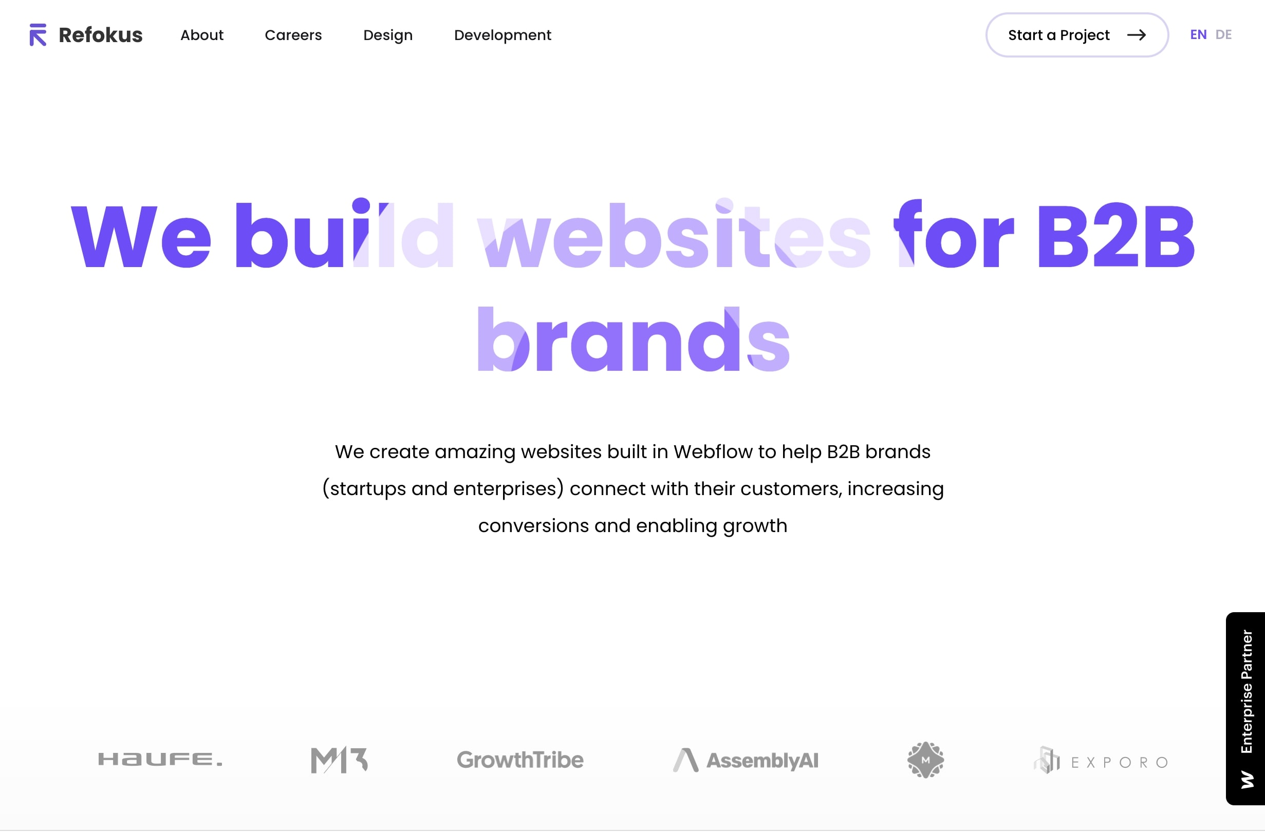 An image of the Refokus home page.