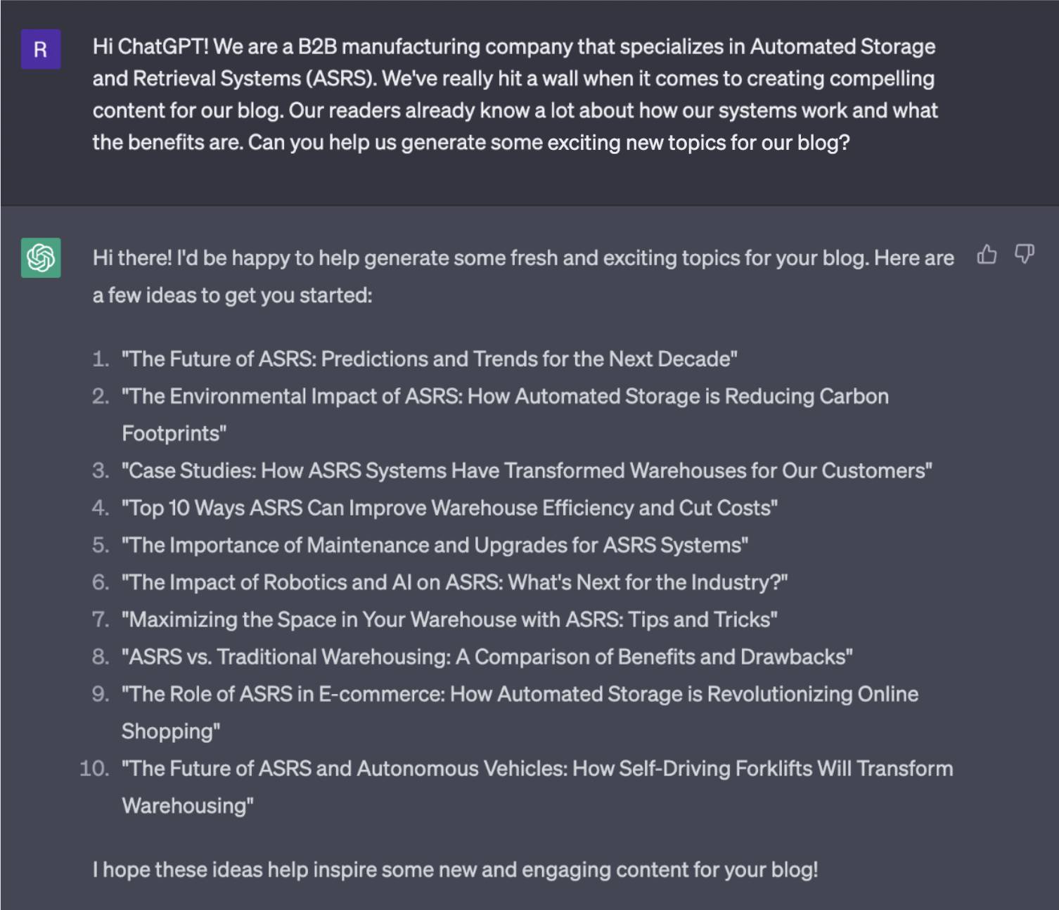 AI B2B tools ChatGPT interface